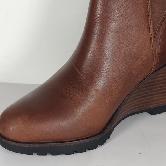 Sorel Women's After Hours US8,5 Brown Leather Wedge Ankle Chelsea Boots - Picture 14 of 15